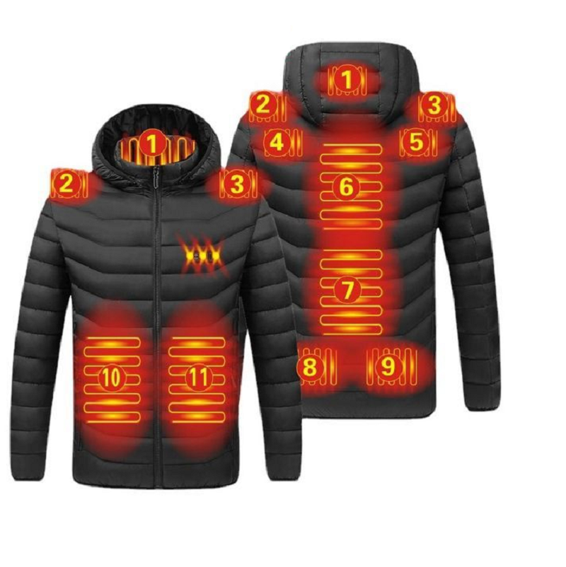 11-Zone Electric Heated Hoodie Jacket — USB Powered Winter Coat 3
