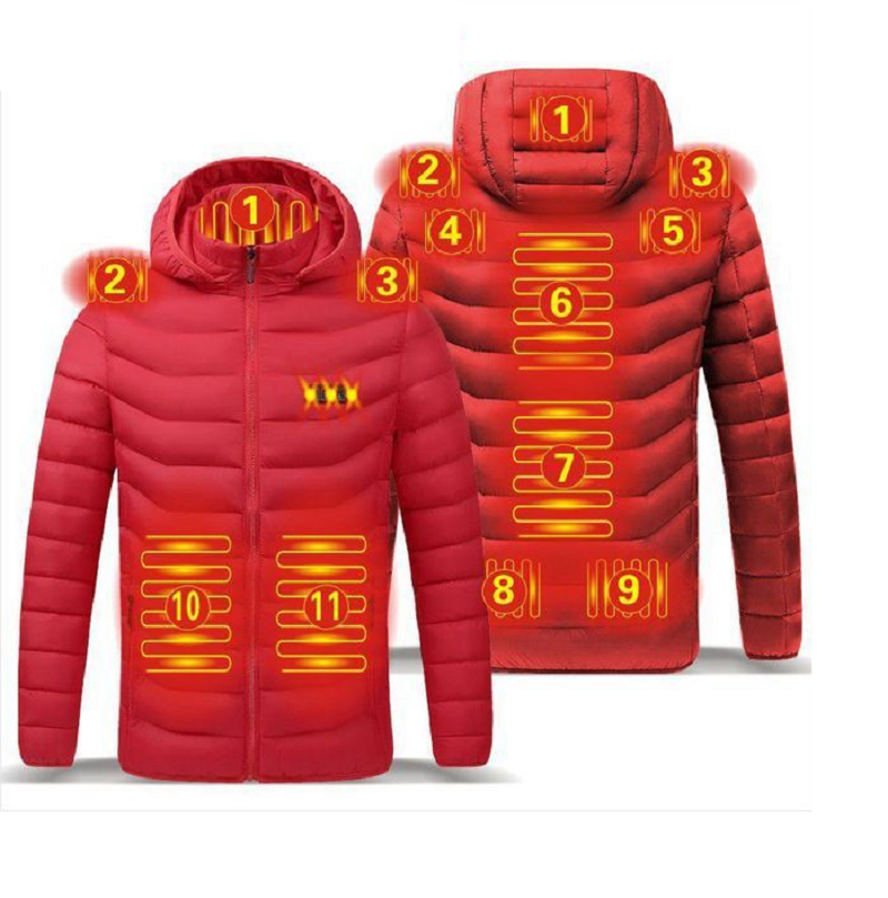 11-Zone Electric Heated Hoodie Jacket — USB Powered Winter Coat 1