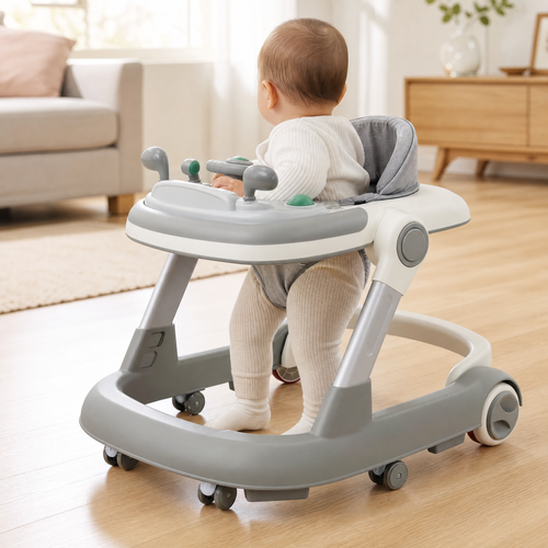 Baby Walker 2-in-1 with Musical Tray & 360° Wheels 2