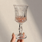 Champagne Glass Vintage Crystal-Cut Engraved Goblet 3