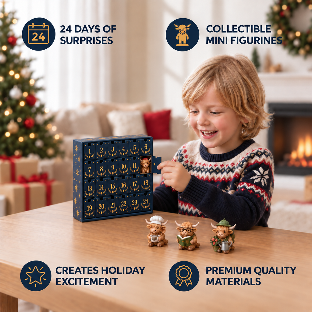 Highland Cow Advent Calendar — 24 Collectible Mini Figurines 4