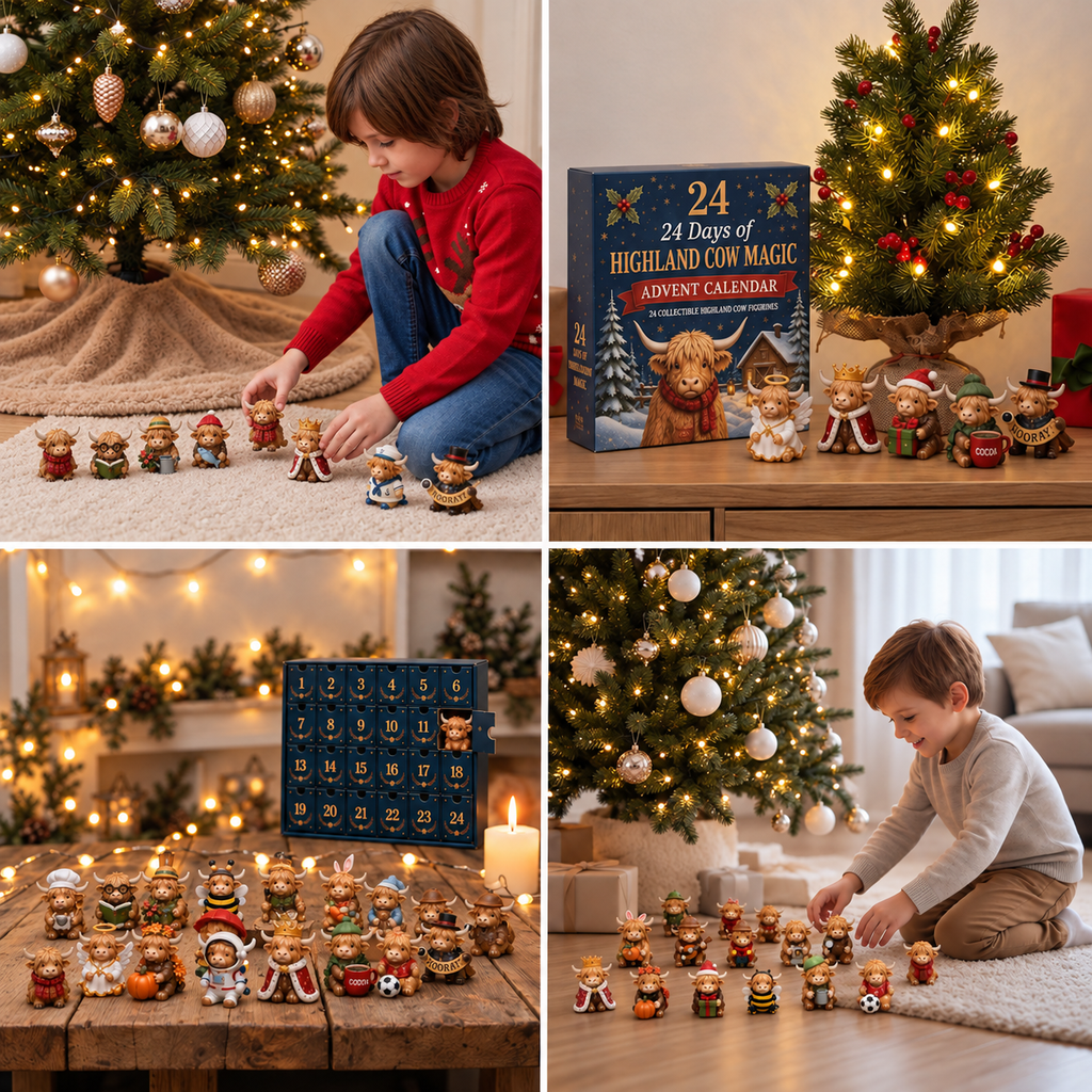 Highland Cow Advent Calendar — 24 Collectible Mini Figurines 5