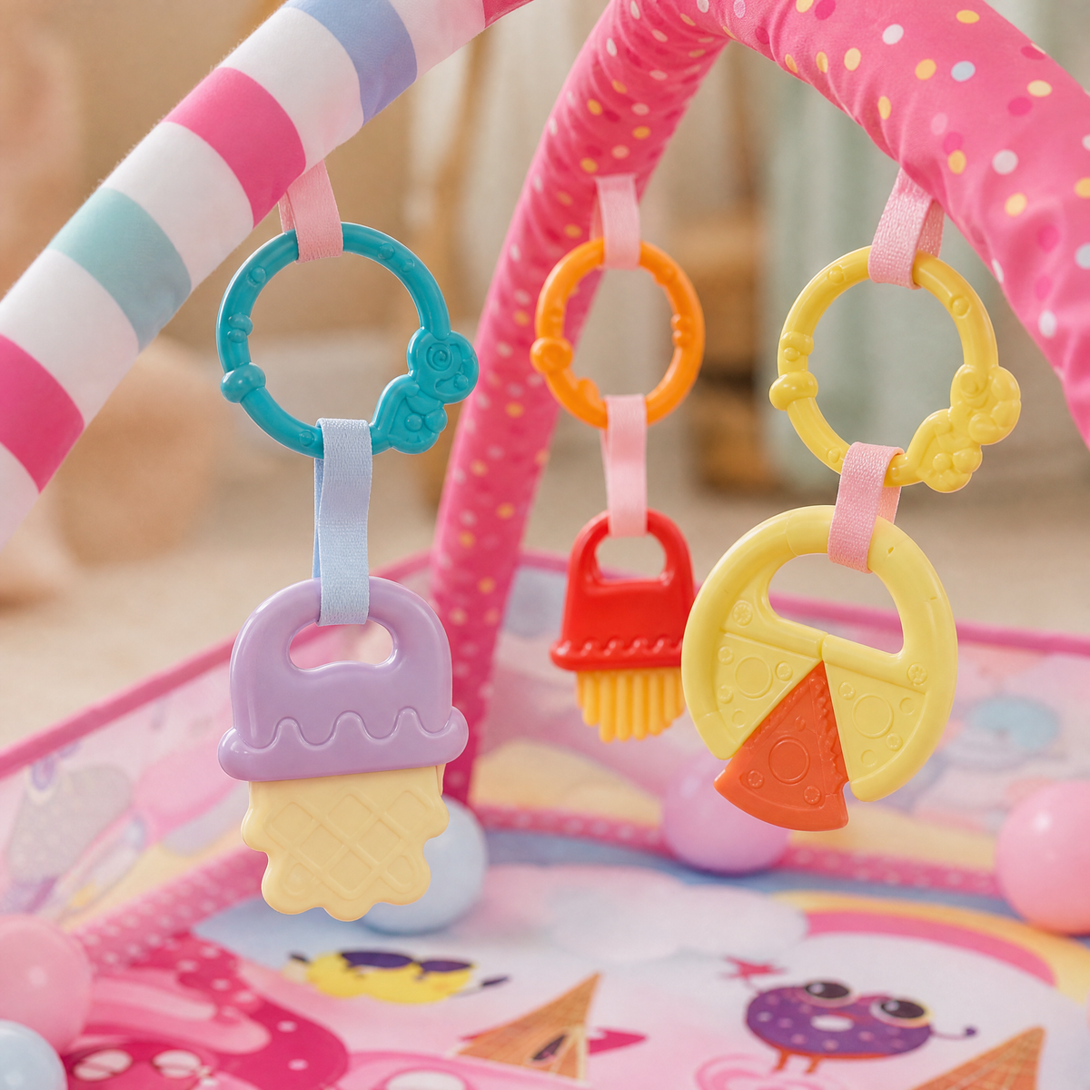 Baby Play Mat & Ball Pit Activity Gym with Hanging Toys 5