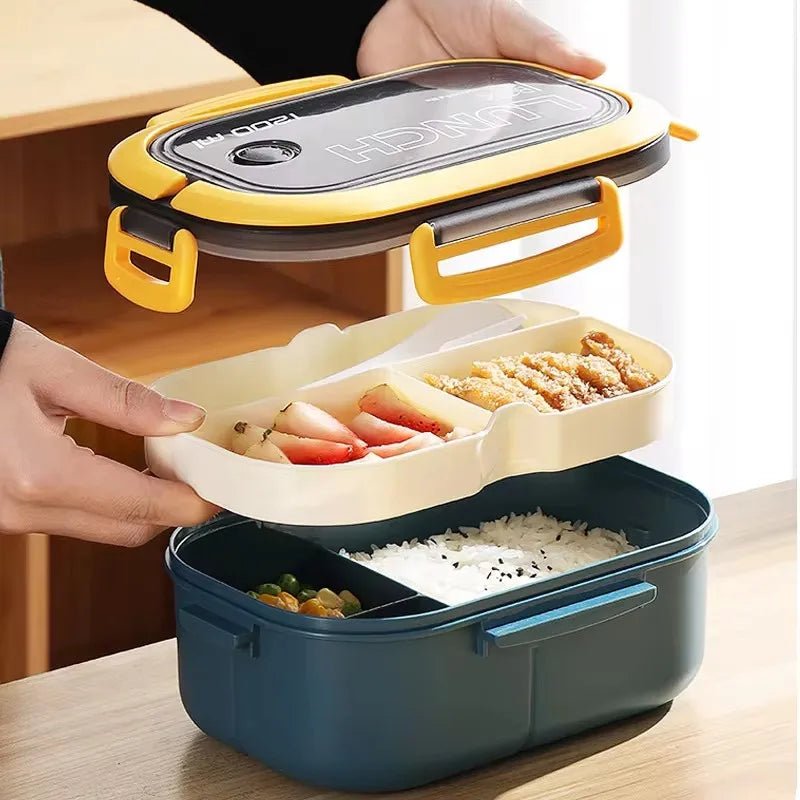 BENTOMATE Two-Layer Bento Lunch Box with Cutlery 4