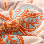 Boho Floral Cotton Blanket with Fringe — 100% Cotton Throw 8
