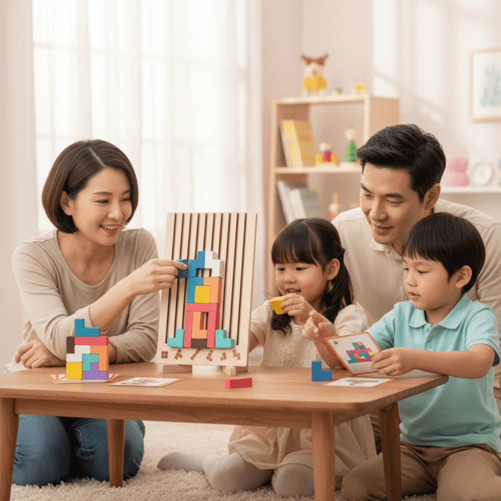 Montessori Toys — BriqLearn Wooden Tetris Stacking Game 3