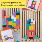 Montessori Toys — BriqLearn Wooden Tetris Stacking Game 4