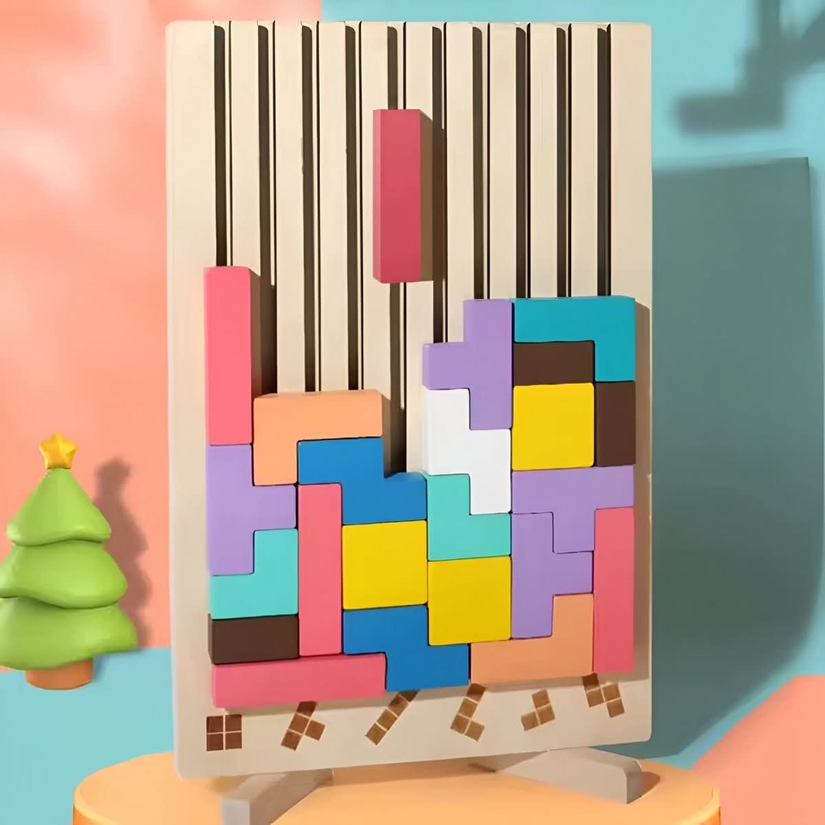 Montessori Toys — BriqLearn Wooden Tetris Stacking Game 7