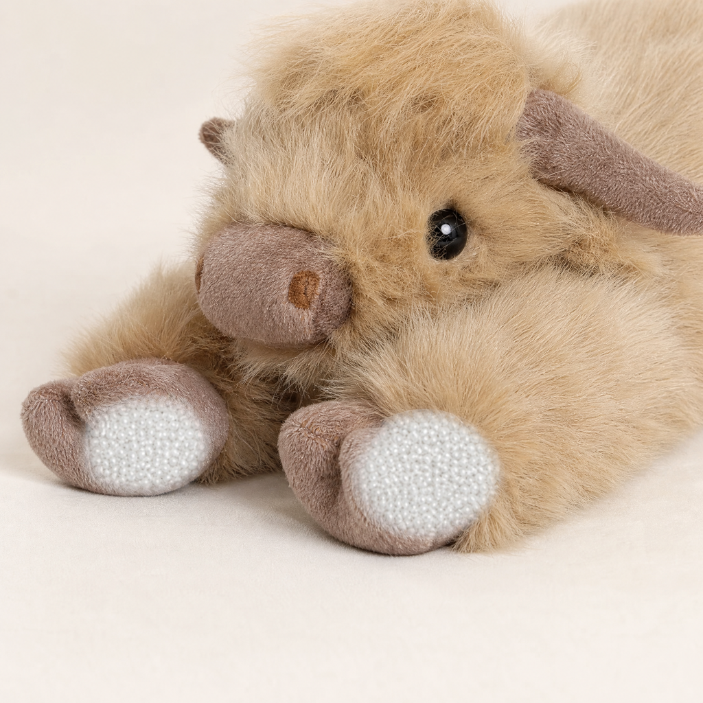 Weighted Plush Highland Cow — 25.6 in Long-Hair Faux Fur 3