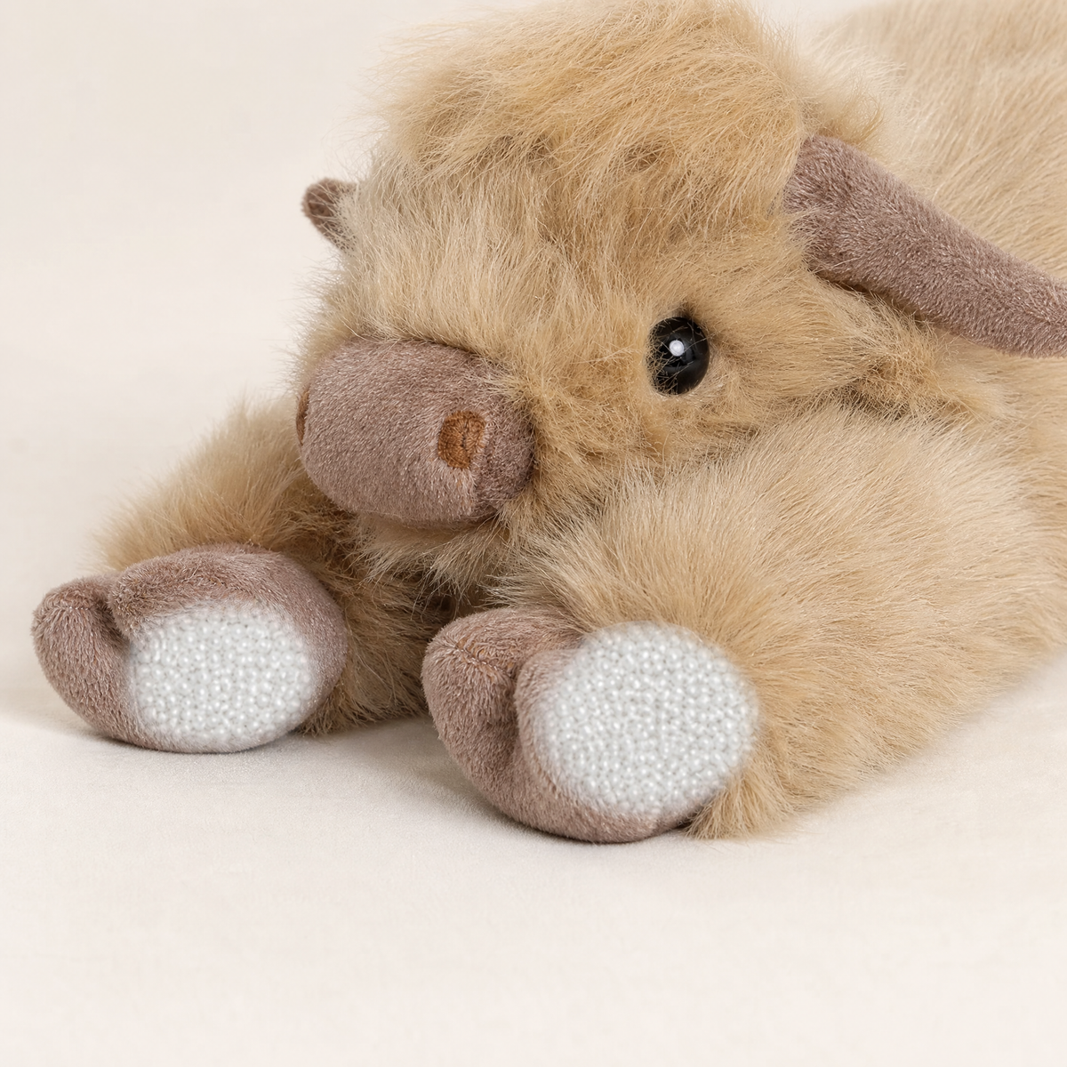 Weighted Plush Highland Cow — 25.6 in Long-Hair Faux Fur 3