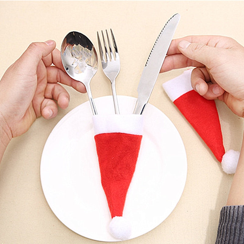 Christmas Santa Silverware Holders — 10-Piece Holiday Set 4