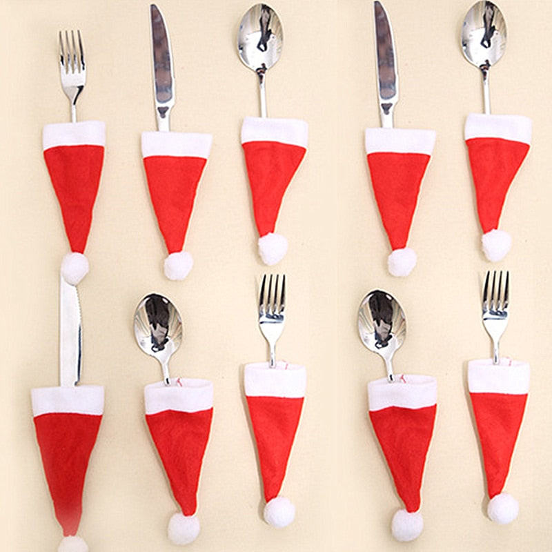 Christmas Santa Silverware Holders — 10-Piece Holiday Set 5