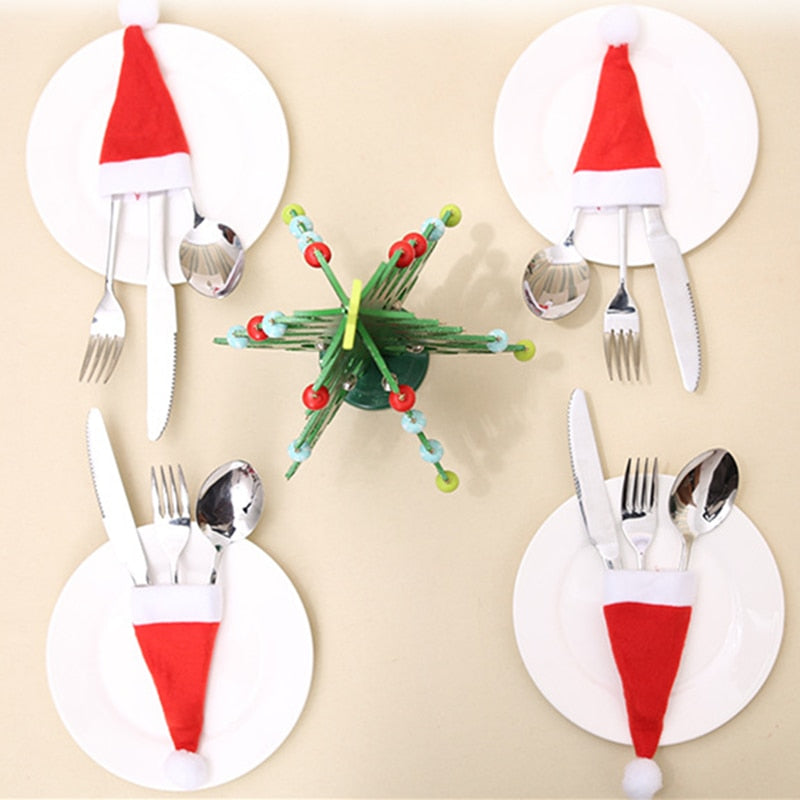 Christmas Santa Silverware Holders — 10-Piece Holiday Set 7