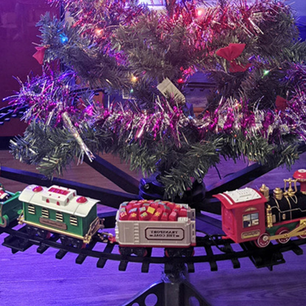 Christmas Tree Toy Train Set with Lights — Mounts on Trunk 8