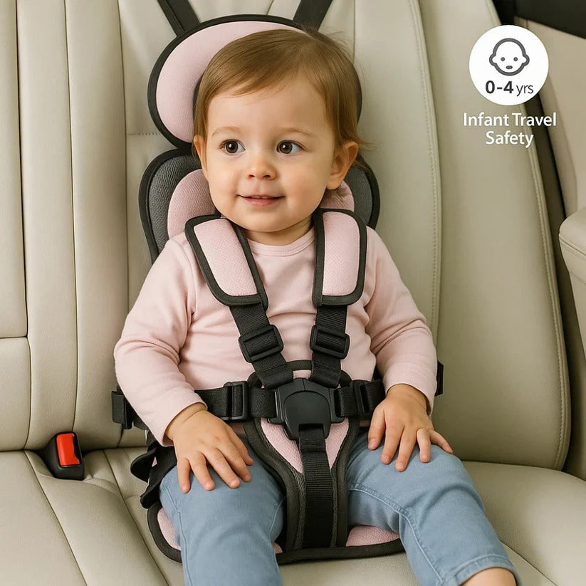 Foldable Child Travel Booster Seat — 5-Point Harness, 132 lb 3