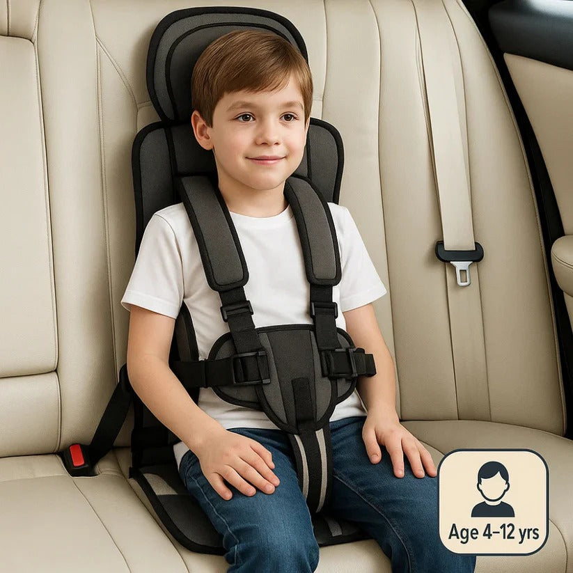 Foldable Child Travel Booster Seat — 5-Point Harness, 132 lb 4