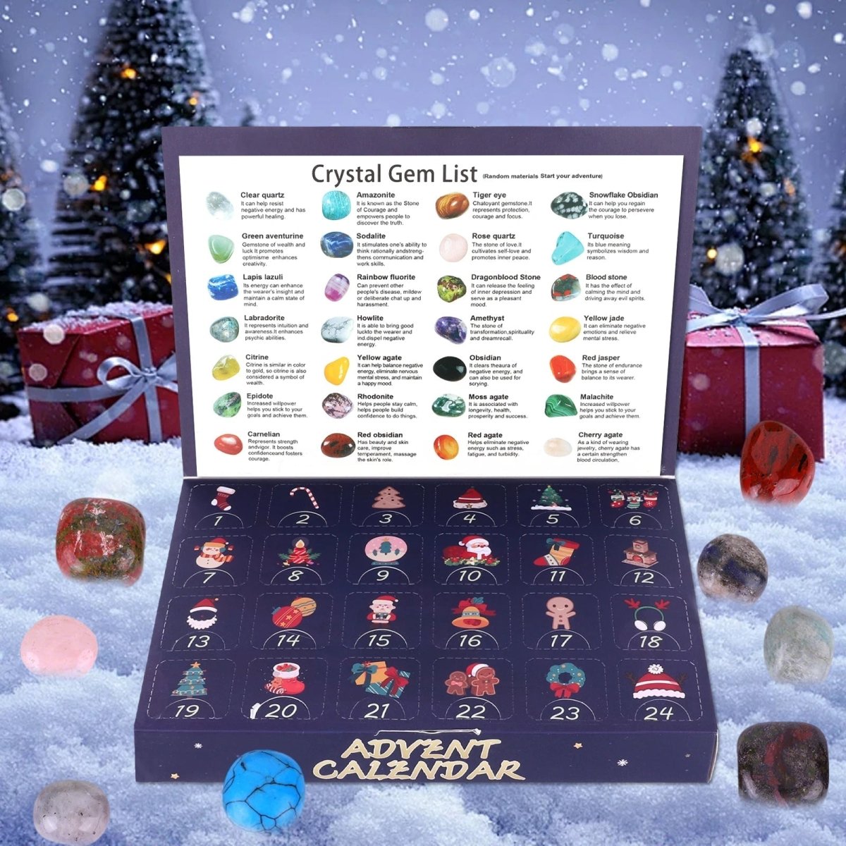 CrystalCount 2025 Gemstone Advent Calendar — 24 Real Crystals 4
