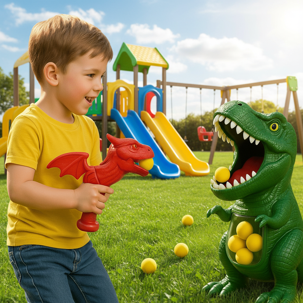 Dinosaur Toy Shooting Game for Kids — DinoAim Foam Ball Set 5