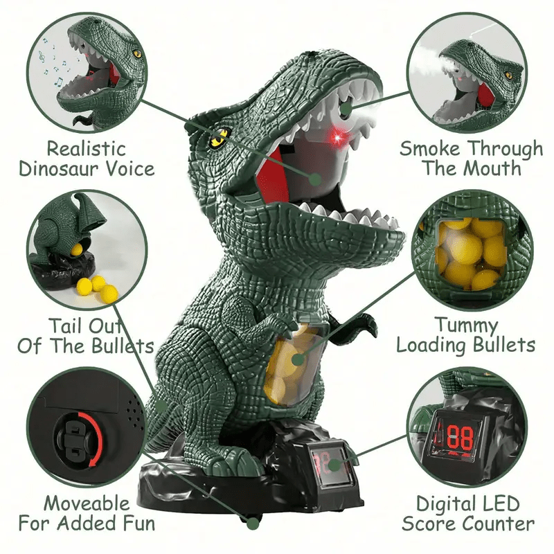 Dinosaur Toy Foam Ball Blaster & Target Shooting Game for Kids 6
