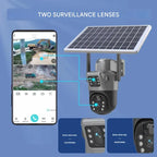 DualGuard 4K Solar Security Camera — Dual Lens 10x Zoom IP66 12