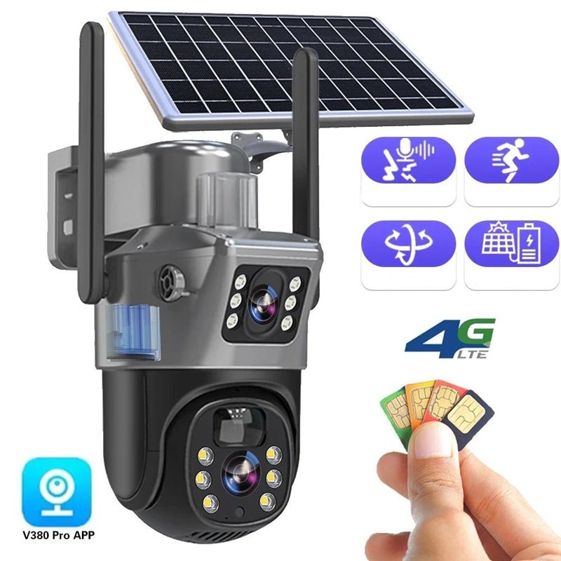 DualGuard 4K Solar Security Camera — Dual Lens 10x Zoom IP66 2