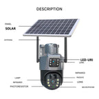DualGuard 4K Solar Security Camera — Dual Lens 10x Zoom IP66 4