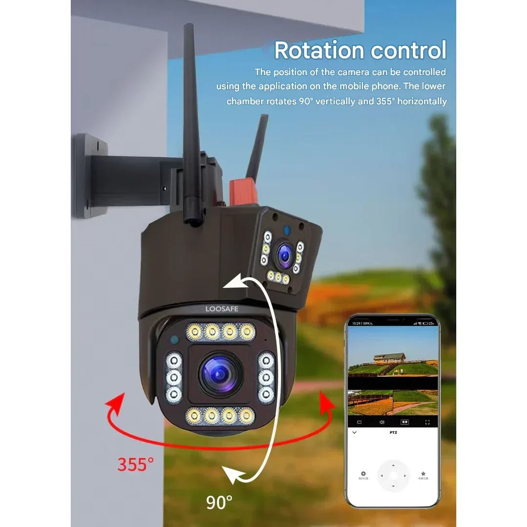 DualGuard 4K Solar Security Camera — Dual Lens 10x Zoom IP66 9