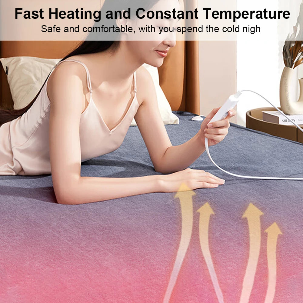 Electric Heated Blanket — Auto Thermostat Dual Size Bed Warmer 2