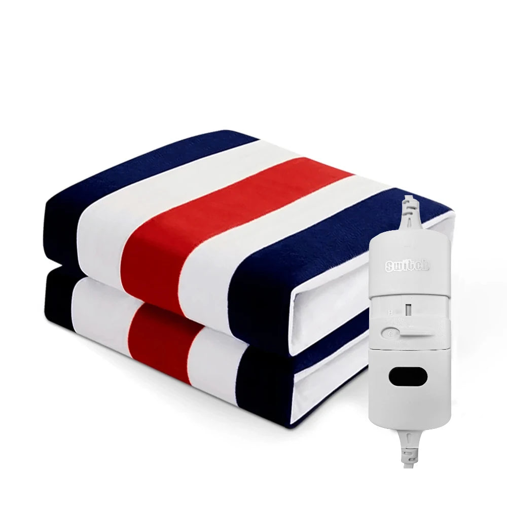 Electric Heated Blanket — Auto Thermostat Dual Size Bed Warmer 7