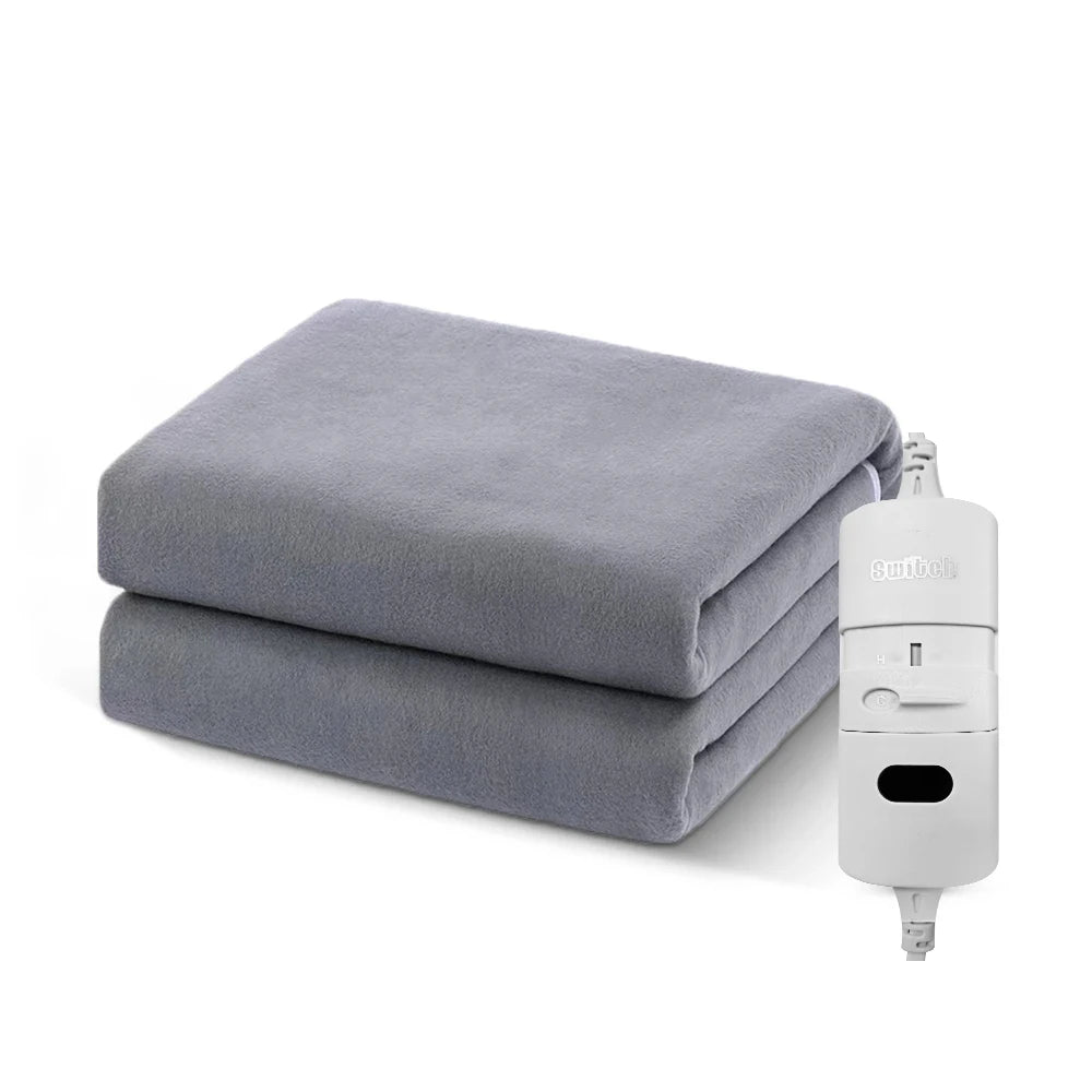 Electric Heated Blanket — Auto Thermostat Dual Size Bed Warmer 8
