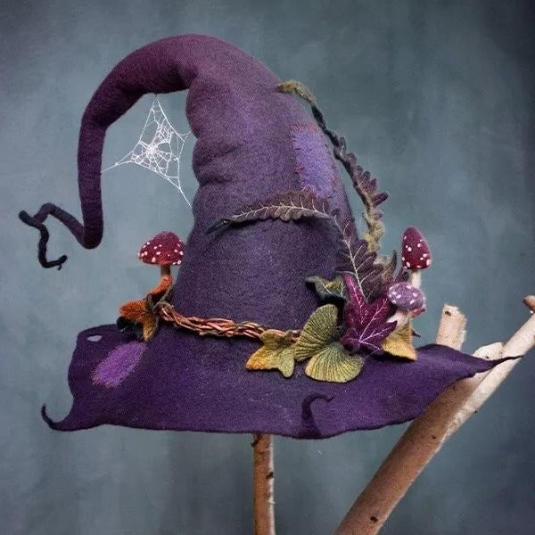 Handmade Felt Witch Hat — Merino Wool Halloween Party 1