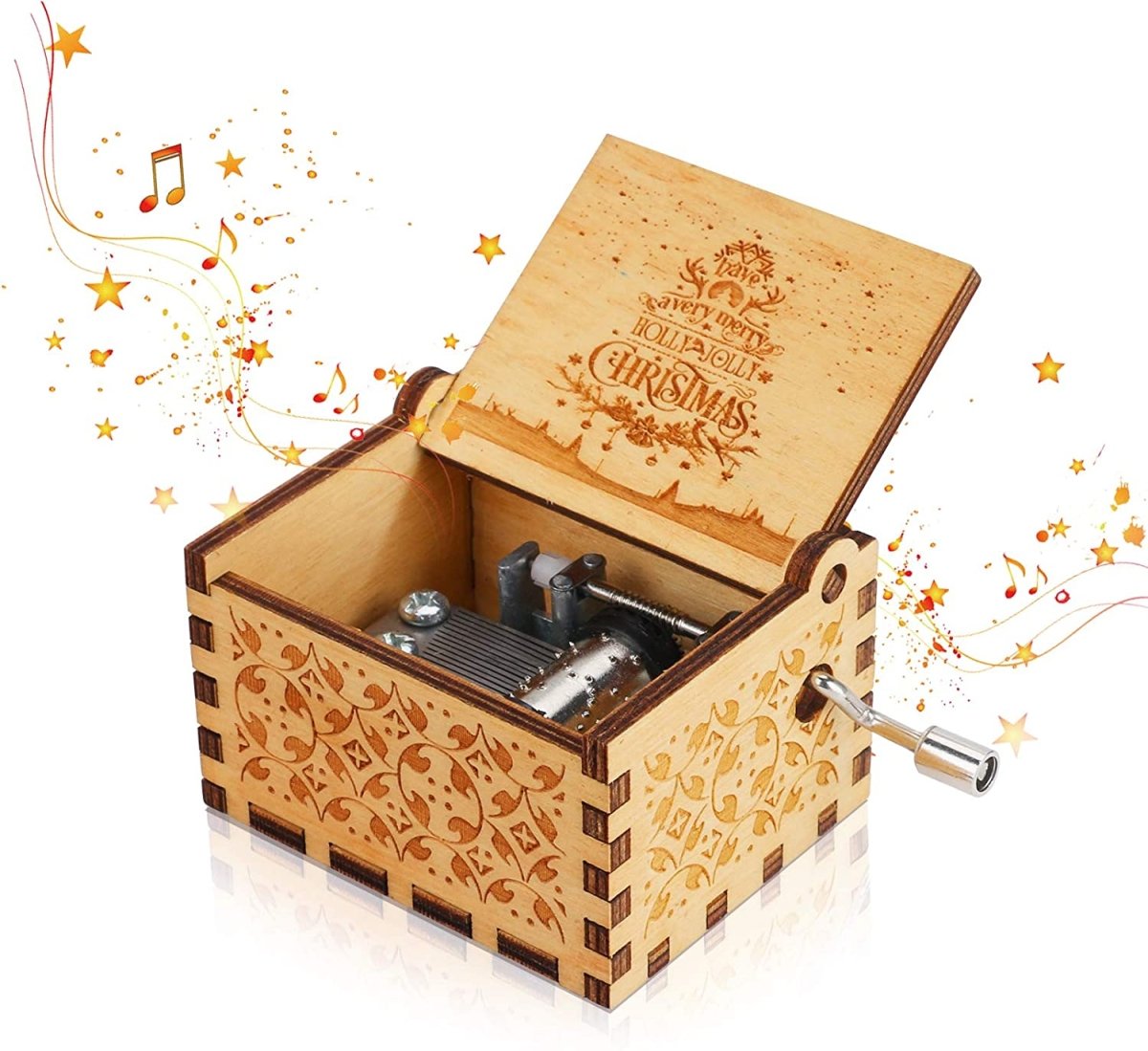 Christmas Music Box — Classic Holiday Melody Wind-Up Decor 5