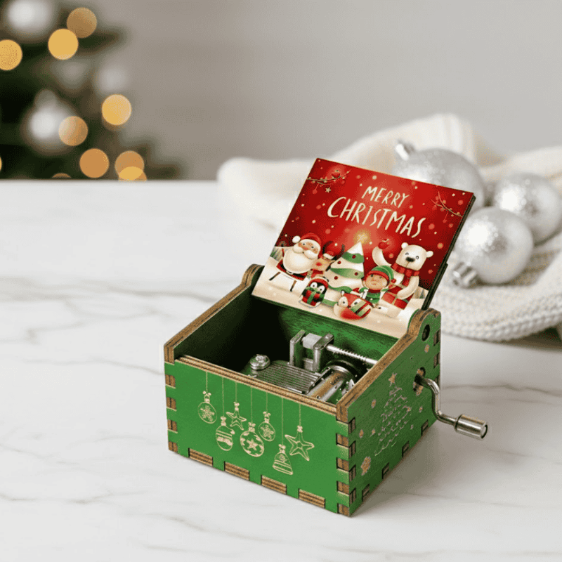 Christmas Music Box — Classic Holiday Melody Wind-Up Decor 1