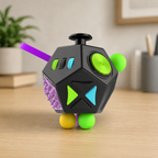 Fidget Toy Cube — 6 & 12 Sided Anti-Stress Sensory Gadget 6