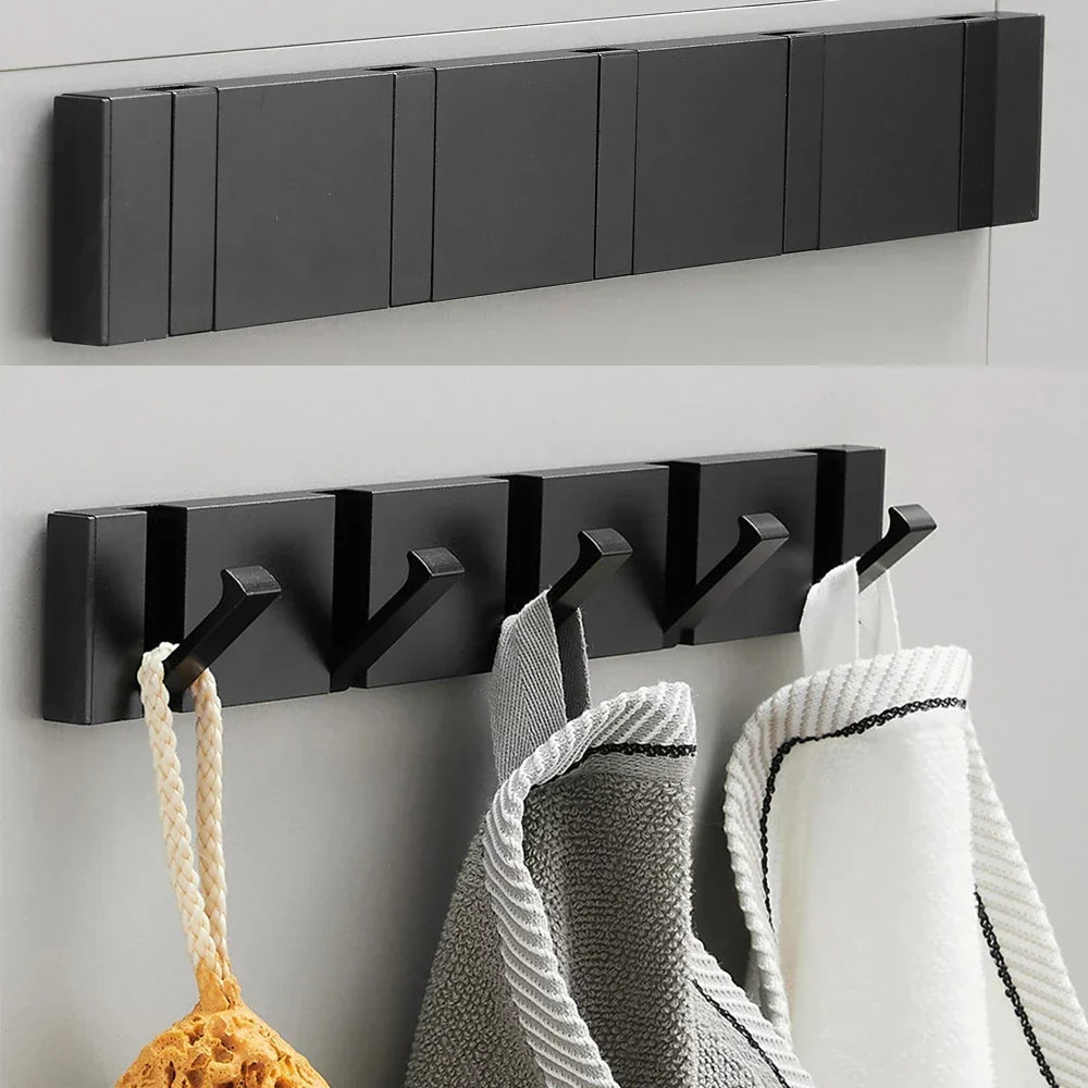 Foldable Wall Hook Rack — Minimalist Stainless Steel, 2–6 Hooks 5