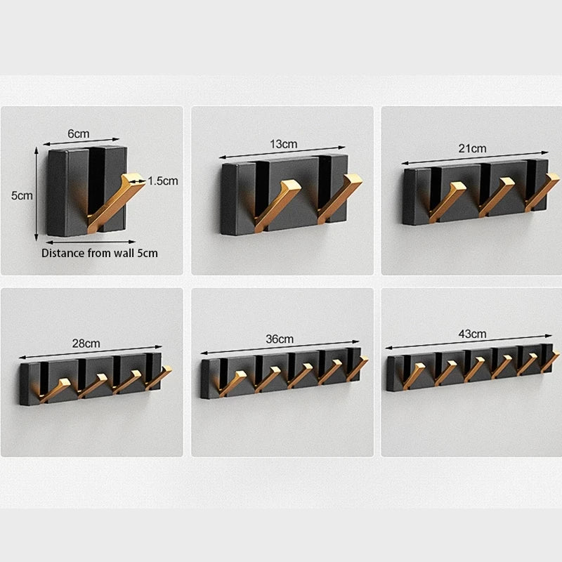 Foldable Wall Hook Set – Stainless Steel, Gold or Black 6