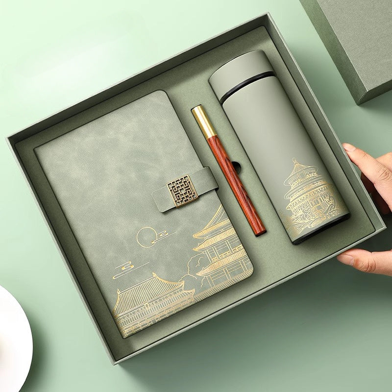 Gift for Men — Forbidden City Notebook, Thermos & Pen Set 2