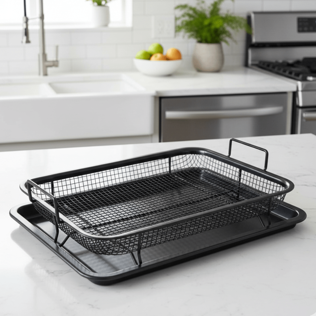 Air Fryer Accessories — FryMaster Non-Stick Stackable Rack Set 2