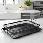 Air Fryer Accessories — FryMaster Non-Stick Stackable Rack Set 2