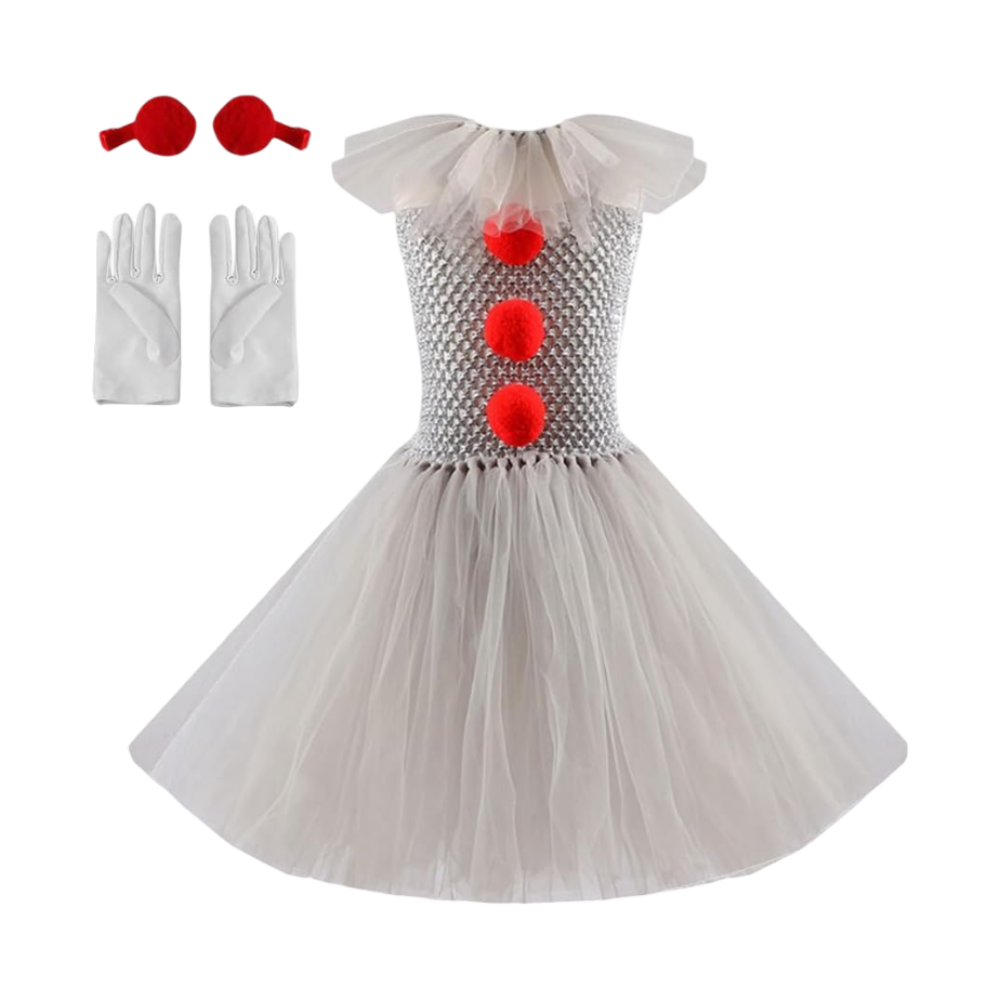 Girls Clown Tutu Dress Halloween Costume — Ages 3–10 3