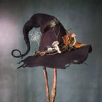 Handmade Merino Wool Witch Hat — Adjustable Adult Halloween 14