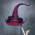 Handmade Merino Wool Witch Hat — Adjustable Adult Halloween 8