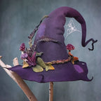 Handmade Merino Wool Witch Hat — Adjustable Adult Halloween 1