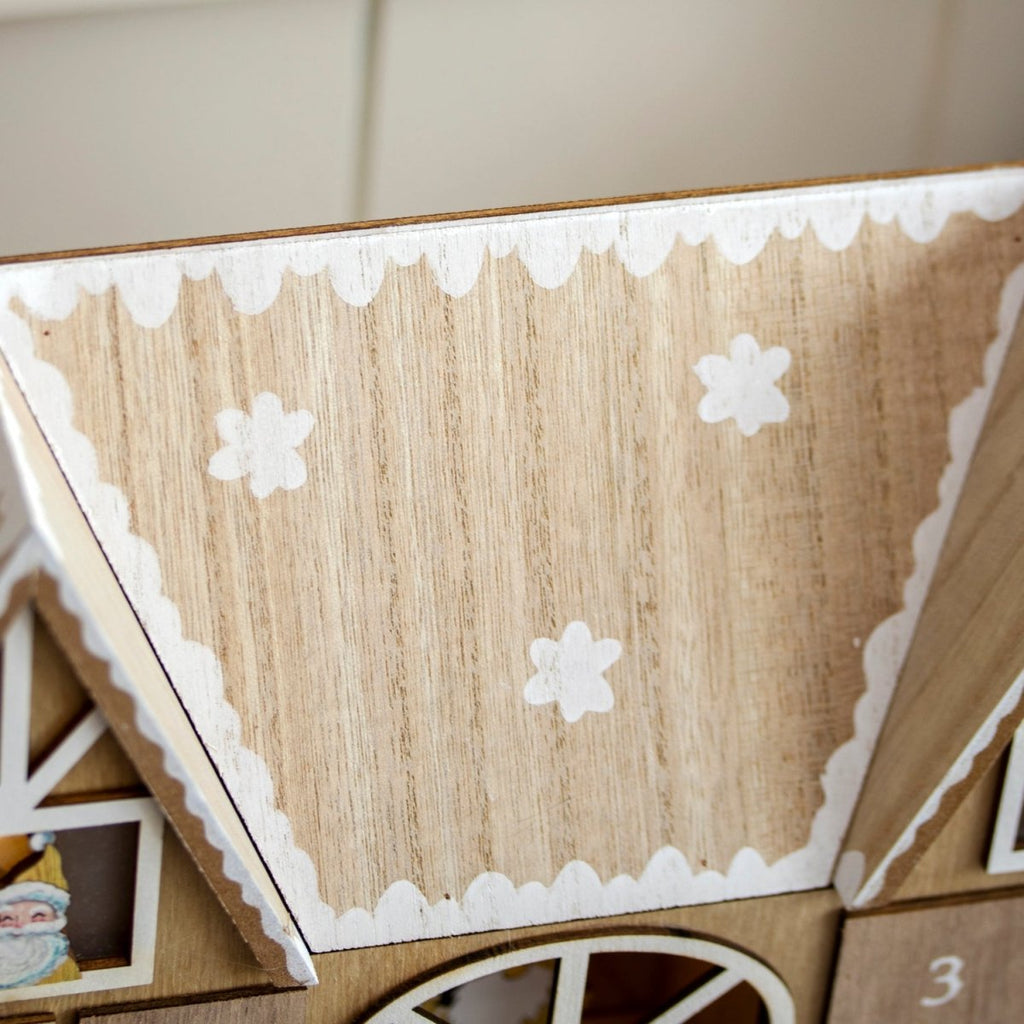 Illuminated Wooden House Advent Calendar — 24 LED Doors 5