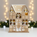 Illuminated Wooden House Advent Calendar — 24 LED Doors 1