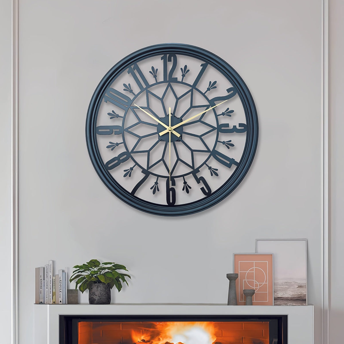 Silent Industrial Vintage Metal Wall Clock — Non-Ticking 11