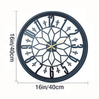 Silent Industrial Vintage Metal Wall Clock — Non-Ticking 13