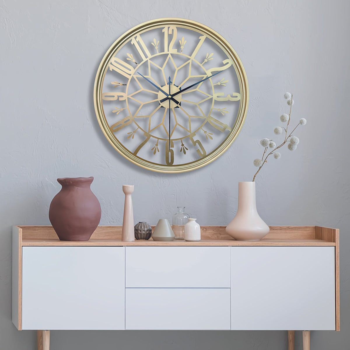 Silent Industrial Vintage Metal Wall Clock — Non-Ticking 2