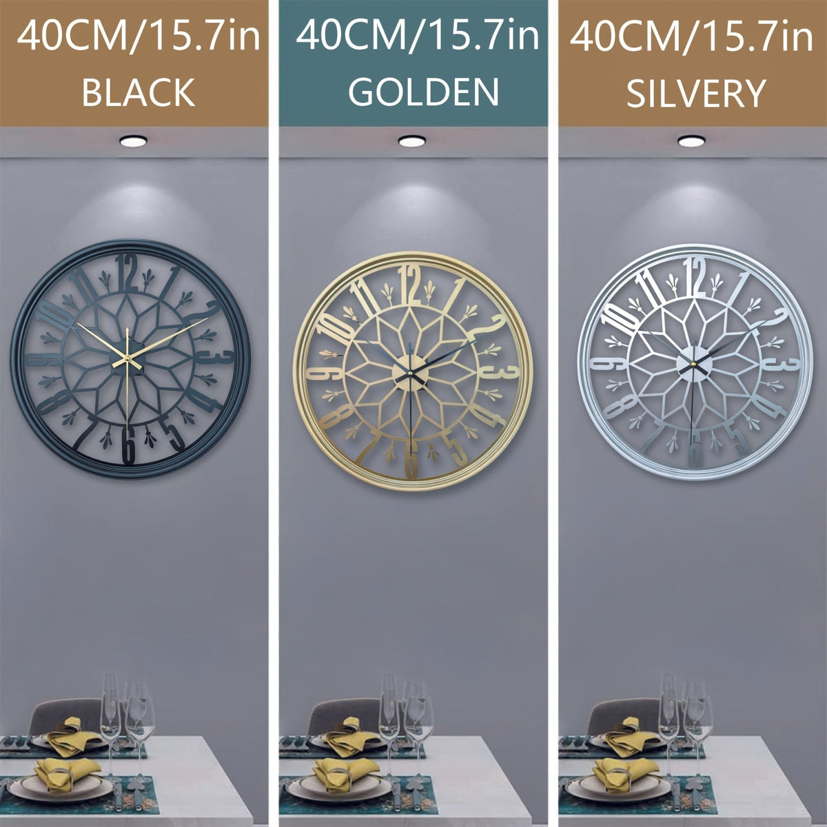 Silent Industrial Vintage Metal Wall Clock — Non-Ticking 4