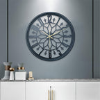 Silent Industrial Vintage Metal Wall Clock — Non-Ticking 5